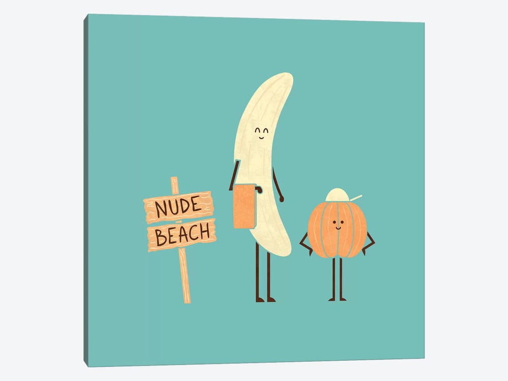 Nude Beach by HandsOffMyDinosaur 1-piece Canvas Art Print