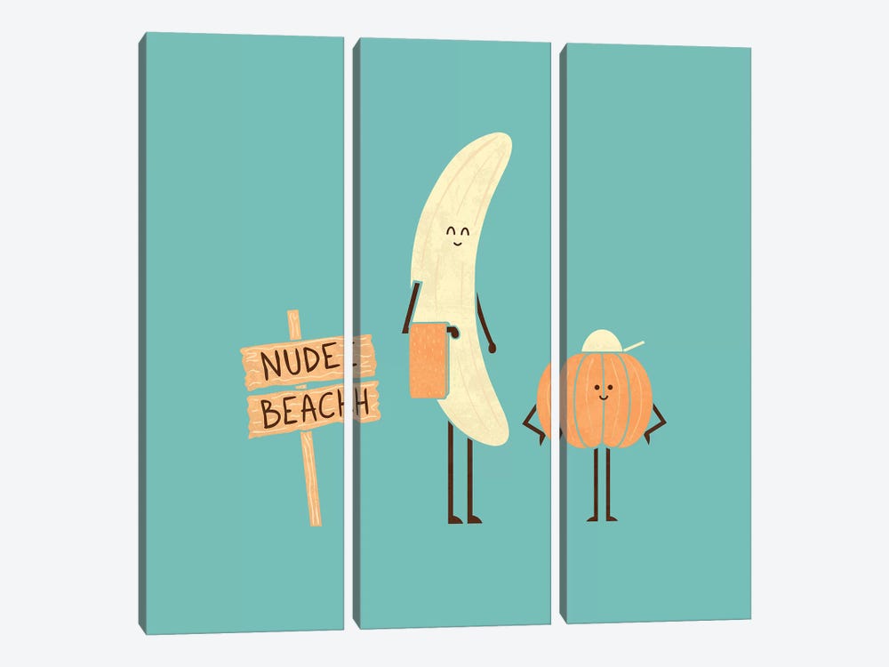 Nude Beach by HandsOffMyDinosaur 3-piece Canvas Print