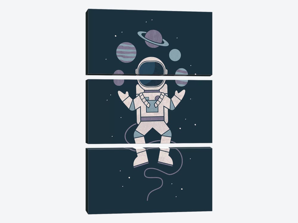 Space Juggler by HandsOffMyDinosaur 3-piece Canvas Print
