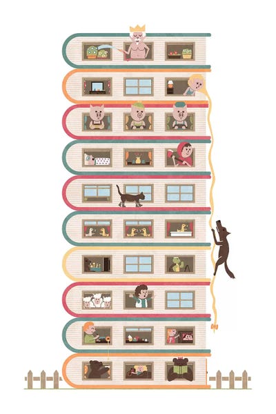 Ten Stories High by HandsOffMyDinosaur framed canvas print