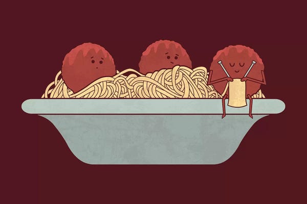 Adorable Anthropomorphism: The Knitter by HandsOffMyDinosaur