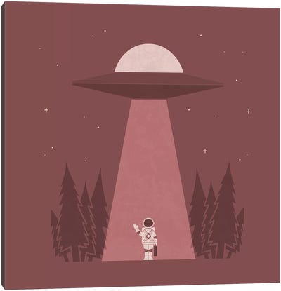 Bye Bye Canvas Art Print - UFO Art