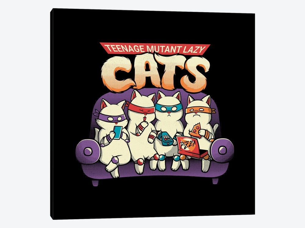 The Teenage Mutant Lazy Cats by Tobias Fonseca 1-piece Canvas Wall Art