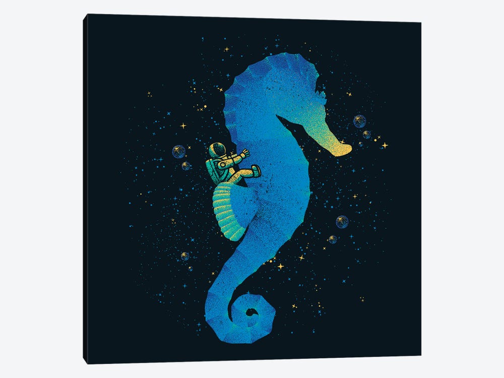 Riding A Sea Horse Astronaut by Tobias Fonseca 1-piece Canvas Print