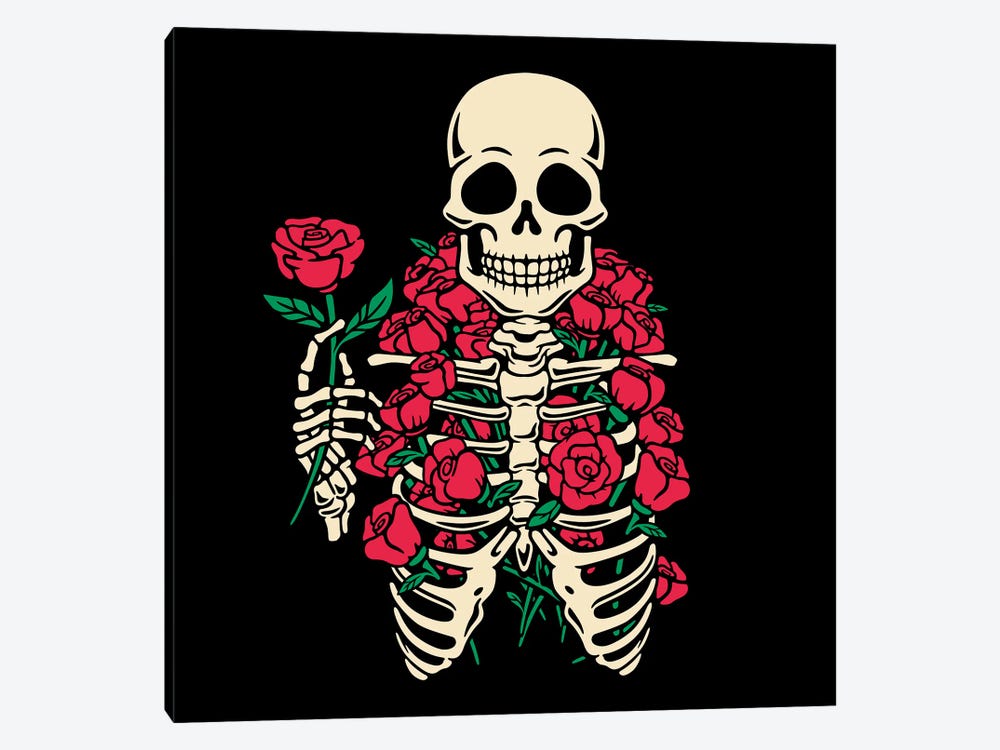 Romantic Rose Skeleton by Tobias Fonseca 1-piece Canvas Art Print