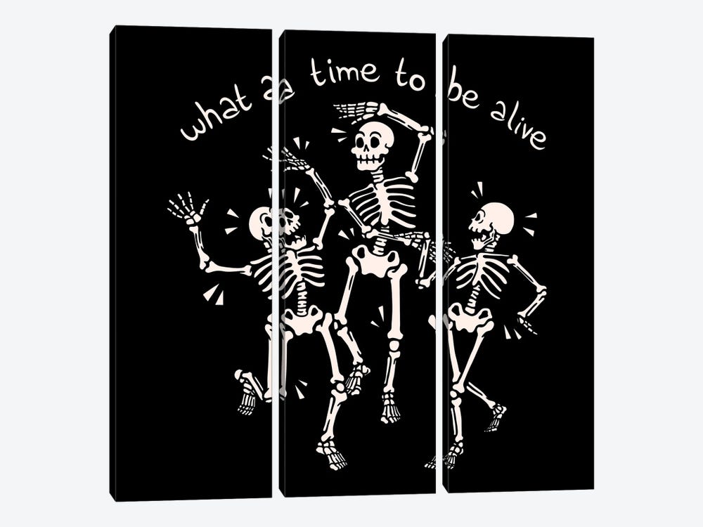 What A Time To Be Alive Skeleton by Tobias Fonseca 3-piece Canvas Artwork