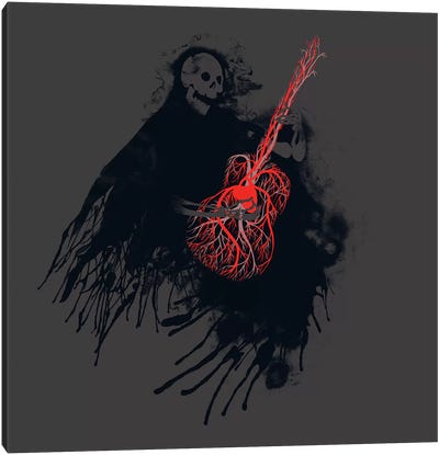 Playing With My Heart Canvas Art Print - Grim Reaper Art