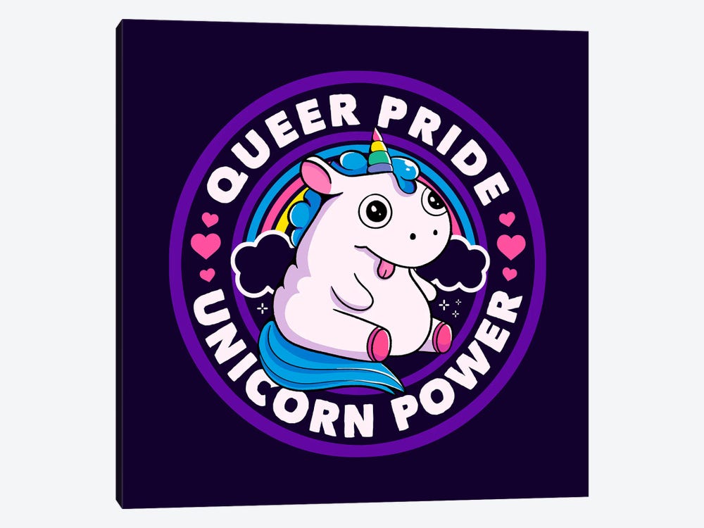 Queer Pride Unicorn Power by Tobias Fonseca 1-piece Canvas Art