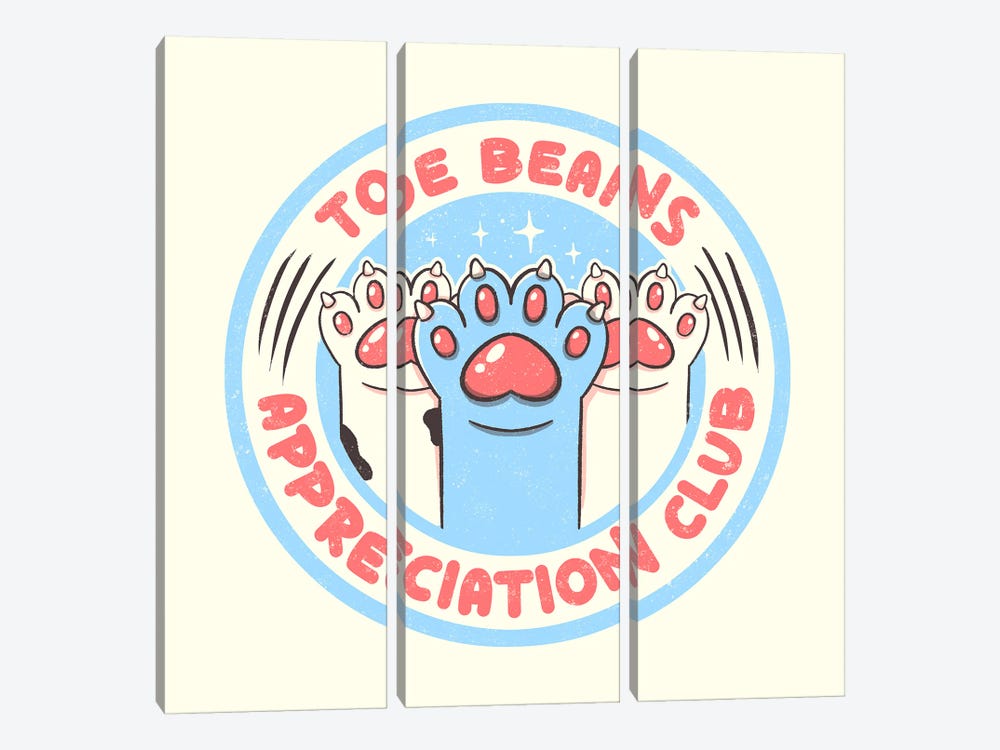 Toe Beans Appreciation Club by Tobias Fonseca 3-piece Canvas Print