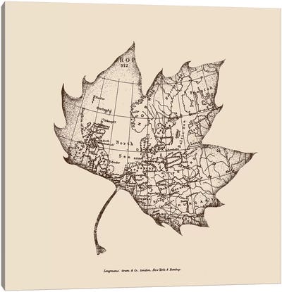 Travel With The Wind Canvas Art Print - Leaf Art