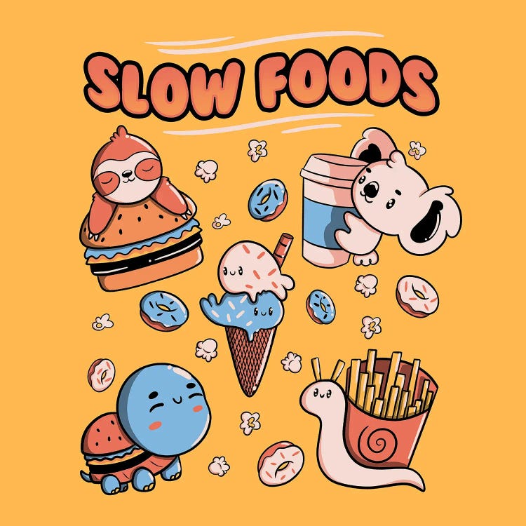 Slow Food Cute Animals Sloth Koala Turtle Snail Frie