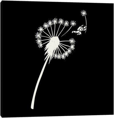 Dandelion Astronaut Flying Away Make A Wish Canvas Art Print - Tobias Fonseca
