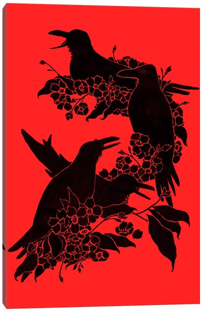 A Feast For Crows Canvas Art Print - Crow Art