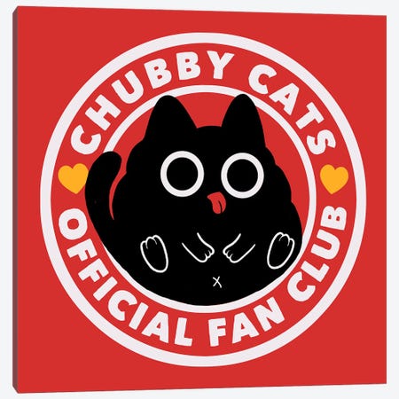 Chubby Cats Official Fan Club Canvas Print #TFA1096} by Tobias Fonseca Canvas Artwork
