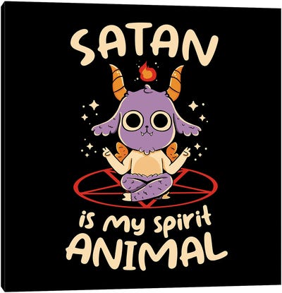 Satan Is My Spirit Animal Canvas Art Print - Goat Art