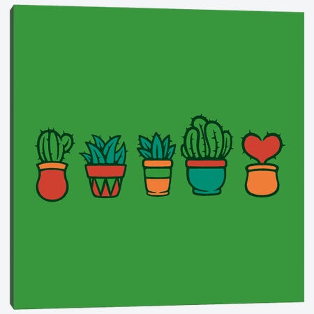 Plant Lover Cactus Heart Canvas Print #TFA1103} by Tobias Fonseca Canvas Art Print