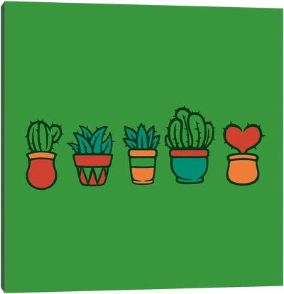 Plant Lover Cactus Heart Canvas Art Print - Tobias Fonseca