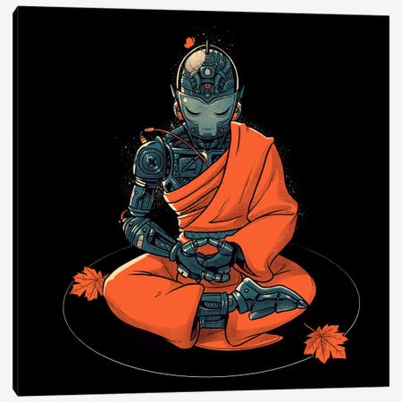 Meditation Robot Monk Canvas Print #TFA1131} by Tobias Fonseca Canvas Wall Art