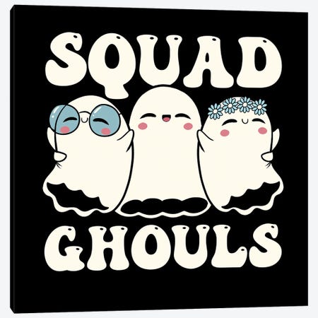 Squad Ghouls Halloween Cute Ghosts Canvas Print #TFA1155} by Tobias Fonseca Canvas Art Print