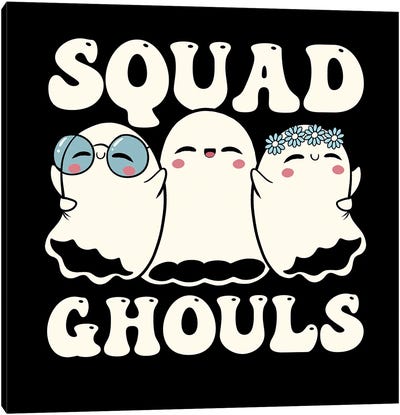 Squad Ghouls Halloween Cute Ghosts Canvas Art Print - Ghost Art