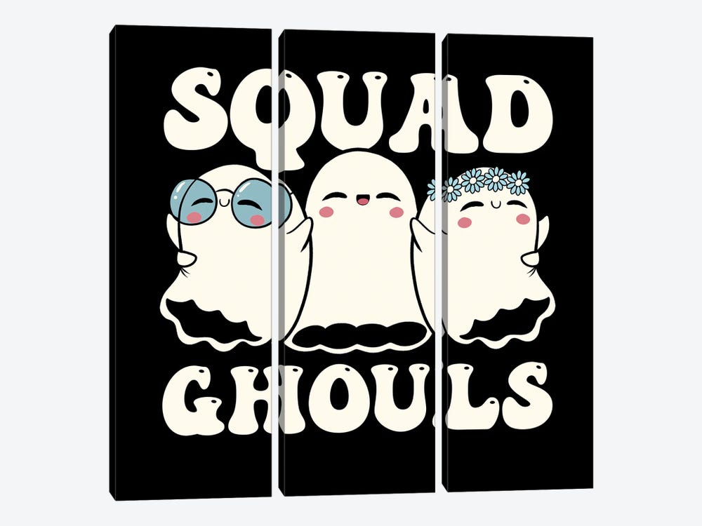 Squad Ghouls Halloween Cute Ghosts by Tobias Fonseca 3-piece Canvas Print