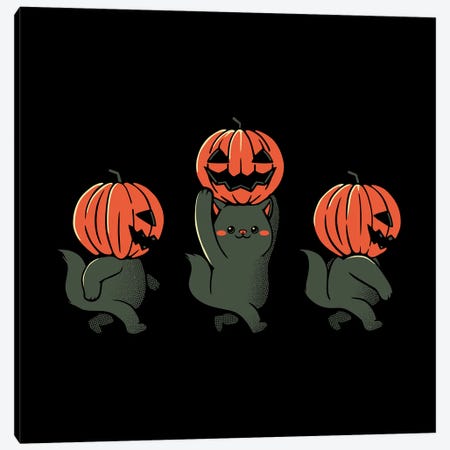 Halloween Pumpkin Cats Canvas Print #TFA1156} by Tobias Fonseca Canvas Print