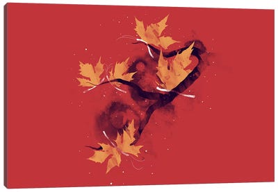 Autumn Butterflies Canvas Art Print - Leaf Art