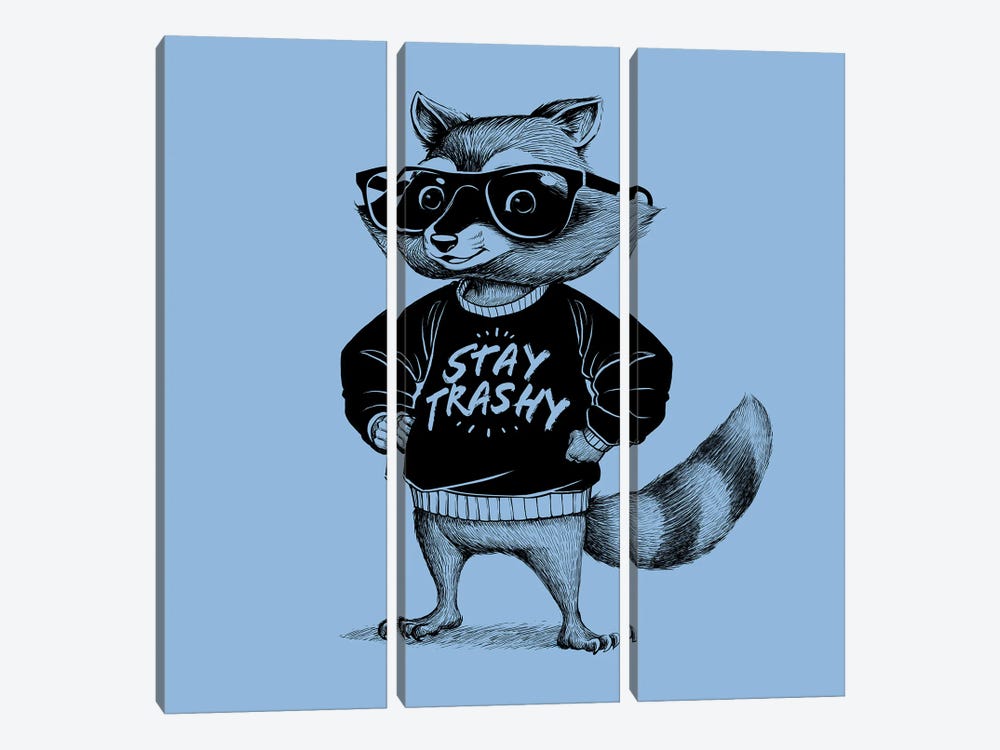 Stay Trashy Raccoon by Tobias Fonseca 3-piece Art Print