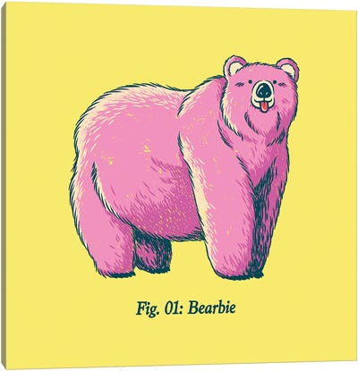 Bearbie Pink Bear Canvas Art Print - Toys & Collectibles
