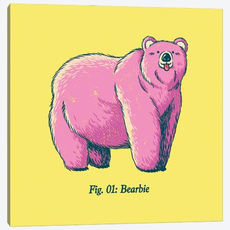 Bearbie Pink Bear Canvas Print #TFA1162} by Tobias Fonseca Art Print