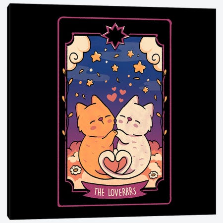 The Lovers Cat Valentines Tarot Canvas Print #TFA1164} by Tobias Fonseca Canvas Wall Art