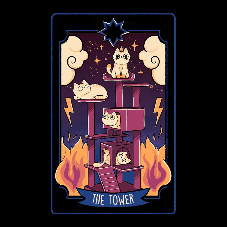 The Tower Cat Tarot by Tobias Fonseca wall art