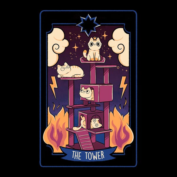The Tower Cat Tarot