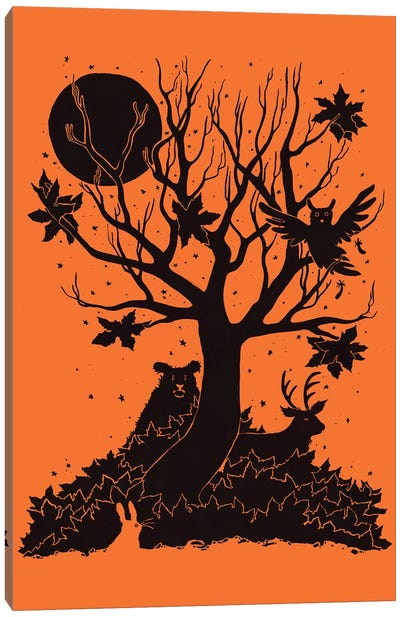 Autumn Forest Canvas Art Print - Thanksgiving Art