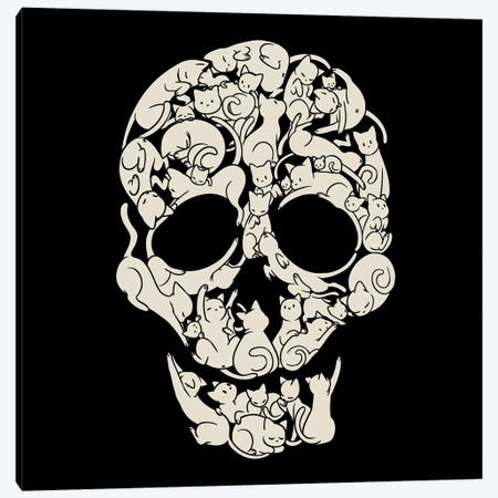 Cat Skeleton Skull Canvas Print #TFA1172} by Tobias Fonseca Canvas Wall Art