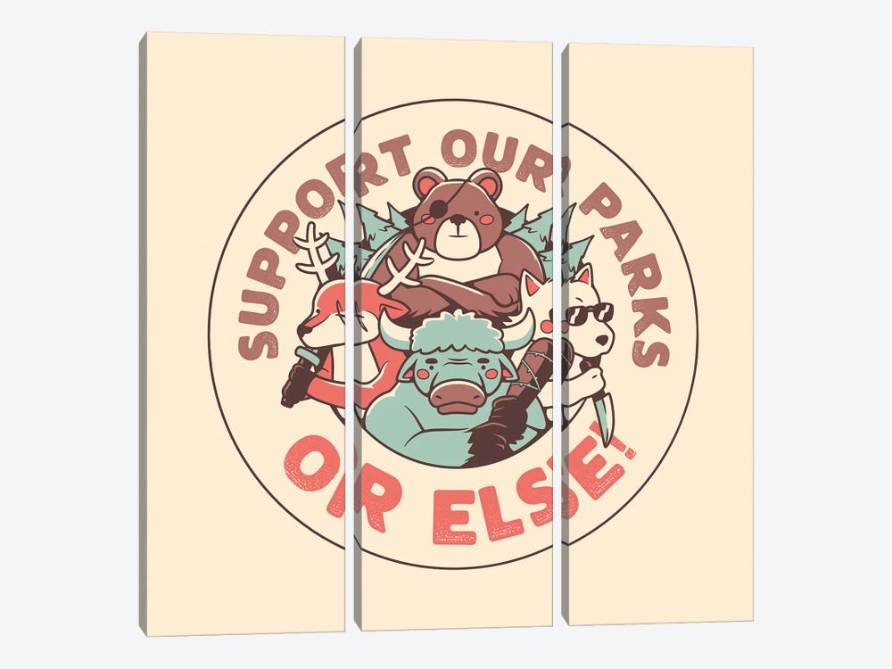 Support Our Parks Or Else by Tobias Fonseca 3-piece Canvas Art Print