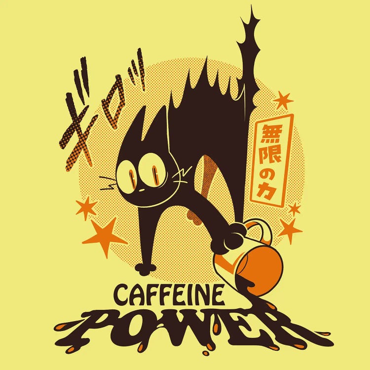 Caffeine Power Cat Anime Japanese