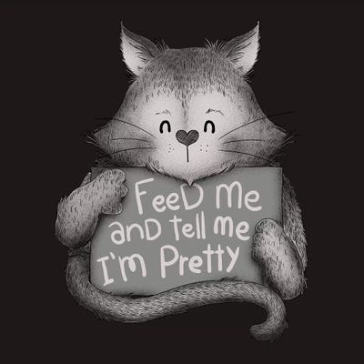Feed Me And Tell Me I'm Pretty Cat by Tobias Fonseca framed canvas print