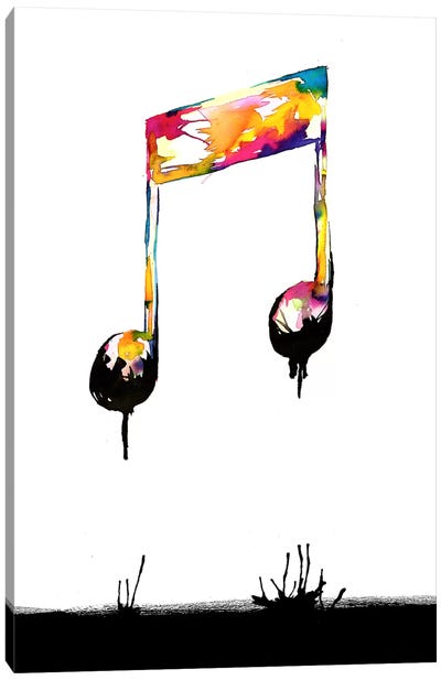 Feelings Behind The Darkness Canvas Art Print - Musical Notes Art