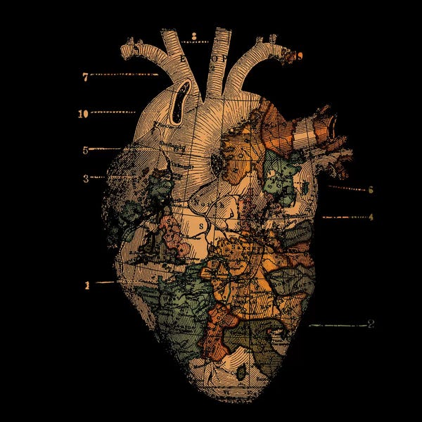 Large Map Art - Canvas Prints: I'll Find You by Tobias Fonseca