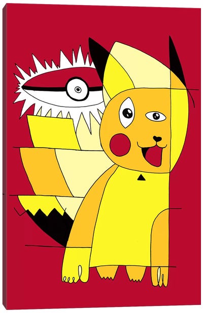 Pikasso Canvas Art Print - Pikachu