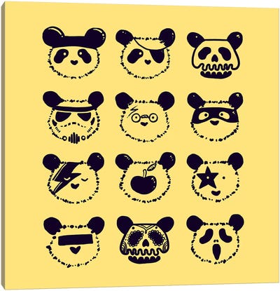 Pop Panda Canvas Art Print - Animal Patterns