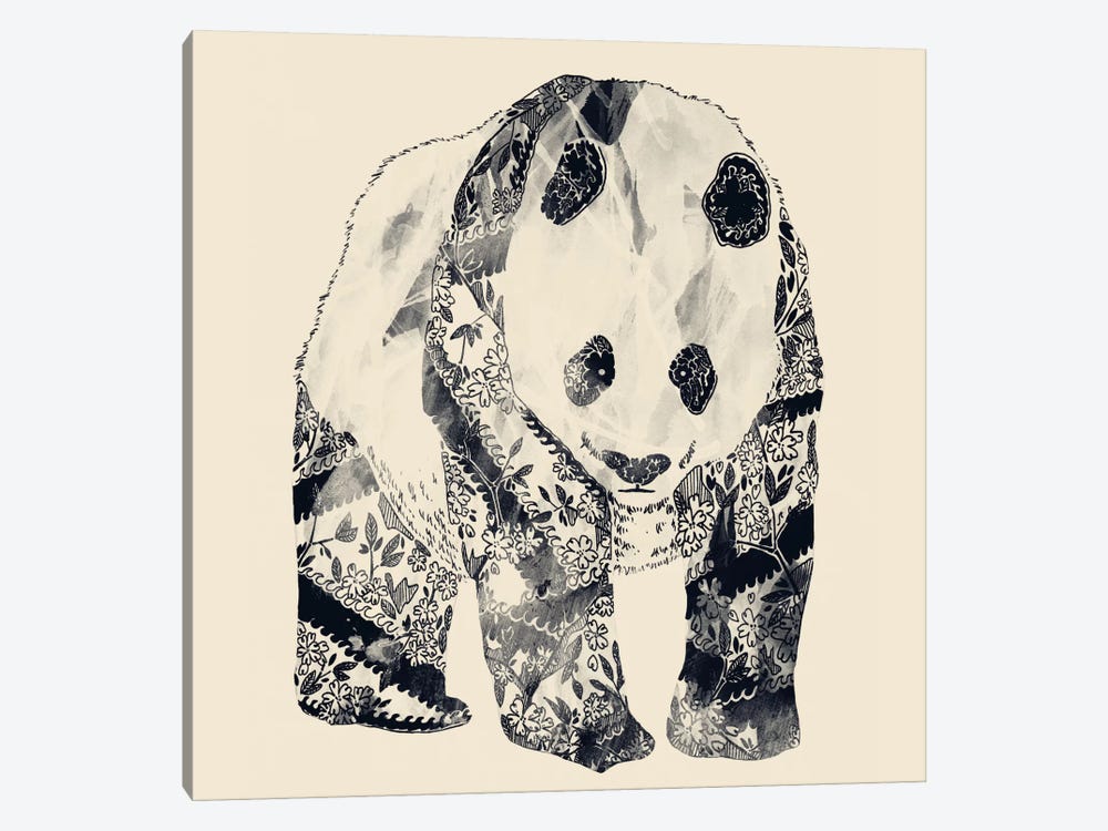 Tattooed Panda 1-piece Canvas Print