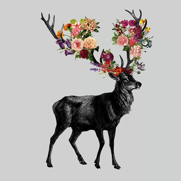 Antlers: Sprint Itself (Deer Floral) by Tobias Fonseca