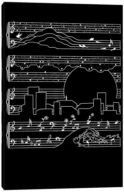 The Moonlight Sonata Canvas Art Print - Musical Notes Art