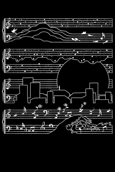 Black & White Pop Culture Art: The Moonlight Sonata by Tobias Fonseca