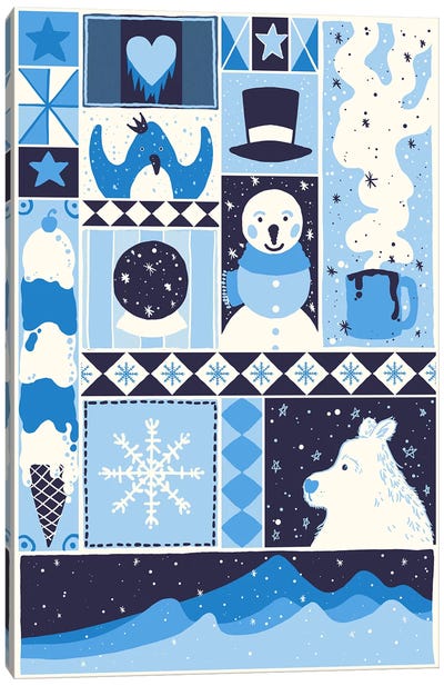 Winter Rectangle Canvas Art Print - Polar Bear Art