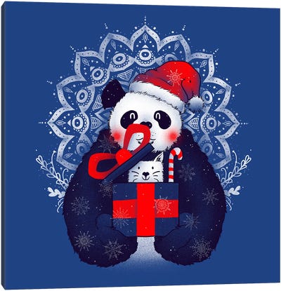 X-mas Panda Canvas Art Print - Holiday Eats & Treats