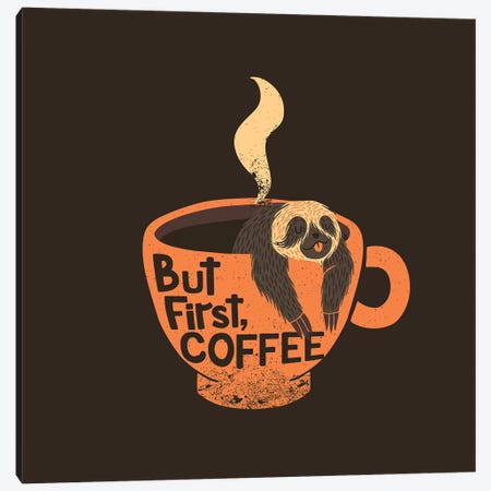 But First, Coffee, Square Canvas Print #TFA285} by Tobias Fonseca Canvas Art