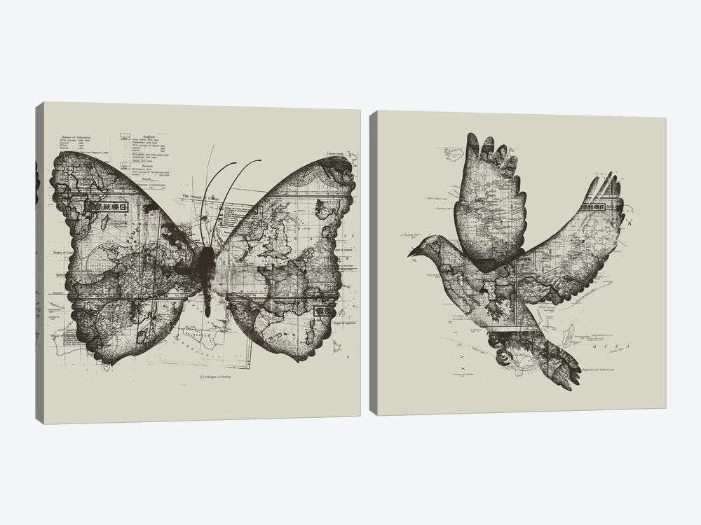 Butterfly Effect & Wanderlust Diptych by Tobias Fonseca 2-piece Canvas Artwork